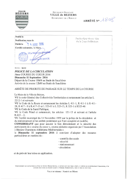 Arr&ecirc;t&eacute; N&deg;1808 - Ville de B&eacute;ziers