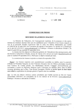 communiqu&eacute; - de l`Education et des enseignements