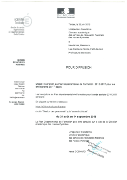 circulaire départementale