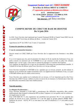 cr chsct 14 juin 16 - Force ouvrière défense GSL Brest Lorient