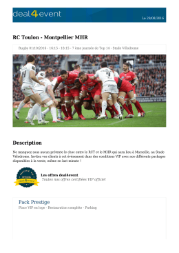 RC Toulon - Montpellier Hérault Rugby Description