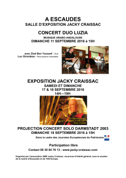 Concert Duo Luzia / Exposition Jacky Craissac