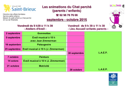 Les ateliers du Chat Perché (septembre et octobre) - Saint