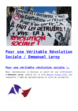 Pour une Véritable Révolution Sociale / Emmanuel Leroy