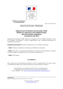 L`invitation presse : Déplacement de Madame Emmanuelle Cosse