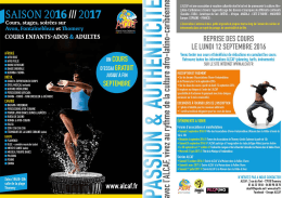 Page 1 A SAISON 2016 || 2017 Cours, stages, soirées sur Avon