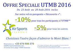 Offre Spéciale UTMB - Chamonix Mont