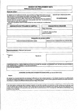 Mandat de prelevement SEPA