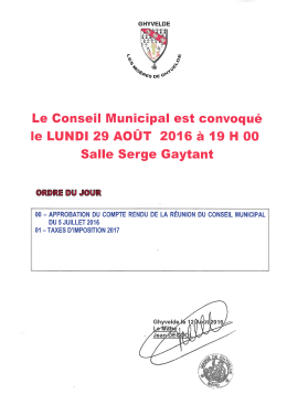 ordre du jour
