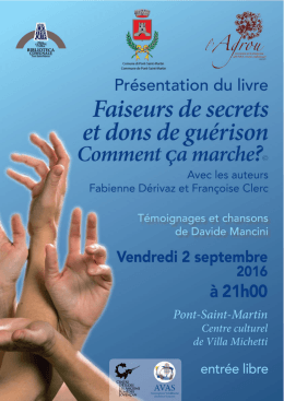 Page 1 2^ $ : = = Présentation du livre Faiseurs de secrets et dons