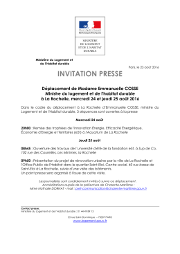 L`invitation presse : déplacement à La Rochelle