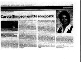 Carole Simpson quitte son poste – Le Courrier de Saint