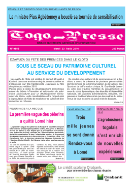 Togo Presse du 23 août 2016