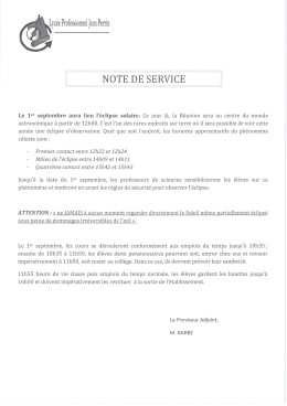 voir la note de service de l`établissement