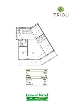 Etage 2ème Lot L2B23 Pièces 4.5 Surface 120.19 m² Loyer net 2