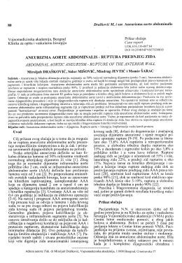 Page 1 80 Drašković M, i sar. Aneurizma aorte abdominalis Prikaz