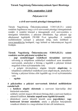 Tárnok Nagyközség Önkormányzatának Ifjúsági, Sport és