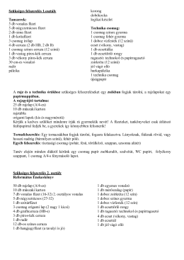 Page 1 Szükséges felszerelés 1