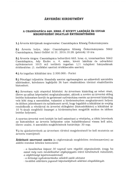 Csan&aacute;dap&aacute;ca, Ady utca 4. hirdetm&eacute;ny