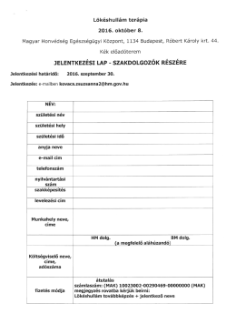 jelentkezési lap lökéshullám