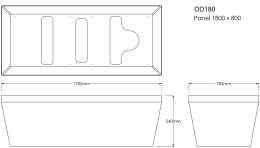 Square Bath Skirt 1800 x 800