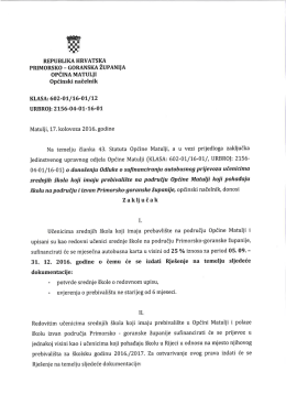 subvencija prijevoza – srednje škole - Matulji