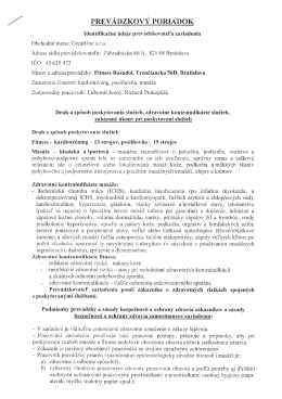Prevádzkový poriadok - Fitness Club Rozadol
