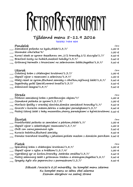 Denné menu - Retro Restaurant™ Trenčín
