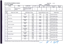 Page 1 -- ÖN DEĞERLENDİRME FORMU Sayfa No : 1/2 İLAN NO