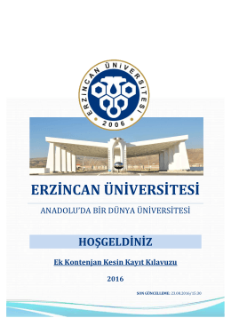 Kesin Kayıt Kılavuzuna - Erzincan Üniversitesi | Öğrenci İşleri