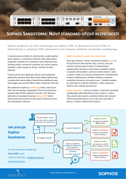 sophos sandstorm:nový standard síťové bezpečnosti