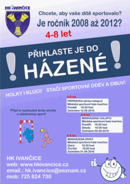HK Ivančice začíná sezonu 2016/17