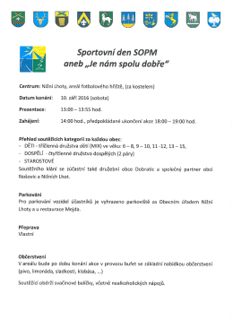 29.08.2016 Sportovn&iacute; den SOPM 10. z&aacute;ř&iacute; v Nižn&iacute;ch Lhot&aacute;ch