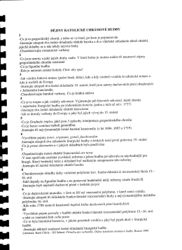 Dějiny katolick&eacute; hudby &ndash; ot&aacute;zky