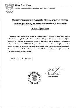 Page 1 Obec Chotýčany Obecní úřad Chotýčany, Chotýčany 20, 373