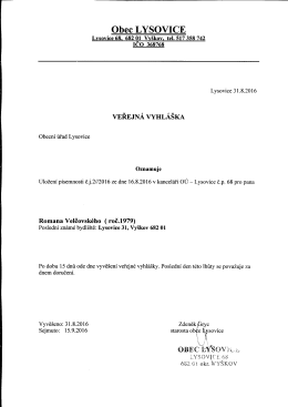 Veřejná v... - Obec Lysovice