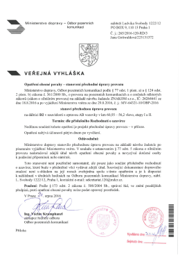 Stanovení přechodné úpravy provozu na dálnici D2 č. j. 265