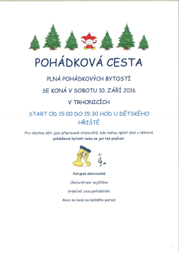 Page 1 POHÁDKOVÁ CESTA PLNÁ POHÁDKOVýcH ByToSTÍ SE