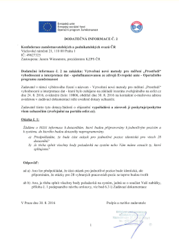 Dodatečn&aacute; informace č. 2