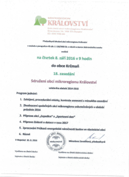 18.zasedání Sdružení obcí mikroregionu Království
