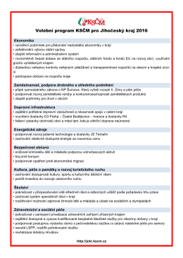 Volební program KSČM pro Jihočeský kraj 2016