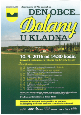 Pozv&aacute;nka na Den Obce Dolany