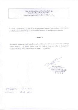 Voby 2016 - Jmenování zapisovatelky