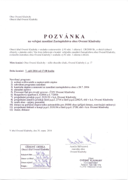 Pozvánka na veřejné zasedání Zastupitelstva