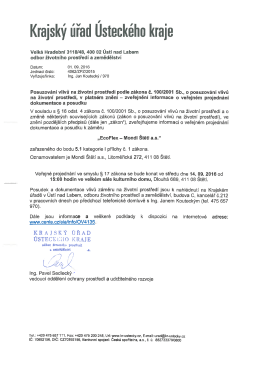 EIA - veřejné projednání záměru "EcoFlex