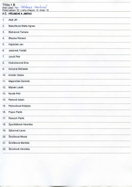 Page 1 Třída: 1.B , , | / třídní učitel: Mri ŠTĚPAJk 4 3.Avustī0v/ Počet