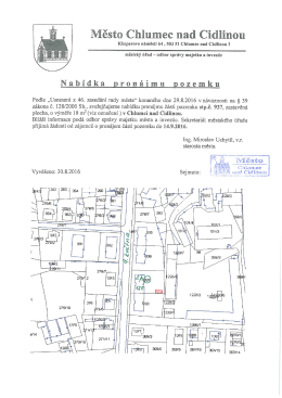 Nabídka pronájmu pozemku - zastavěná plocha v Chlumci nad