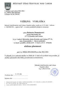 Veřejn&aacute; vyhl&aacute;&scaron;ka - Robert Demeter - p&iacute;semnost