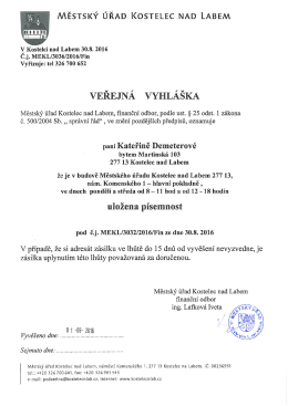 Veřejn&aacute; vyhl&aacute;&scaron;ka - Kateřina Demeterov&aacute; - p&iacute;semnost