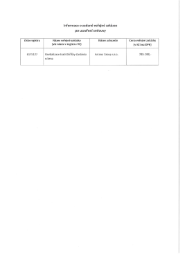 Page 1 Informace o zadané veřejné zakázce po uzavření smlouvy